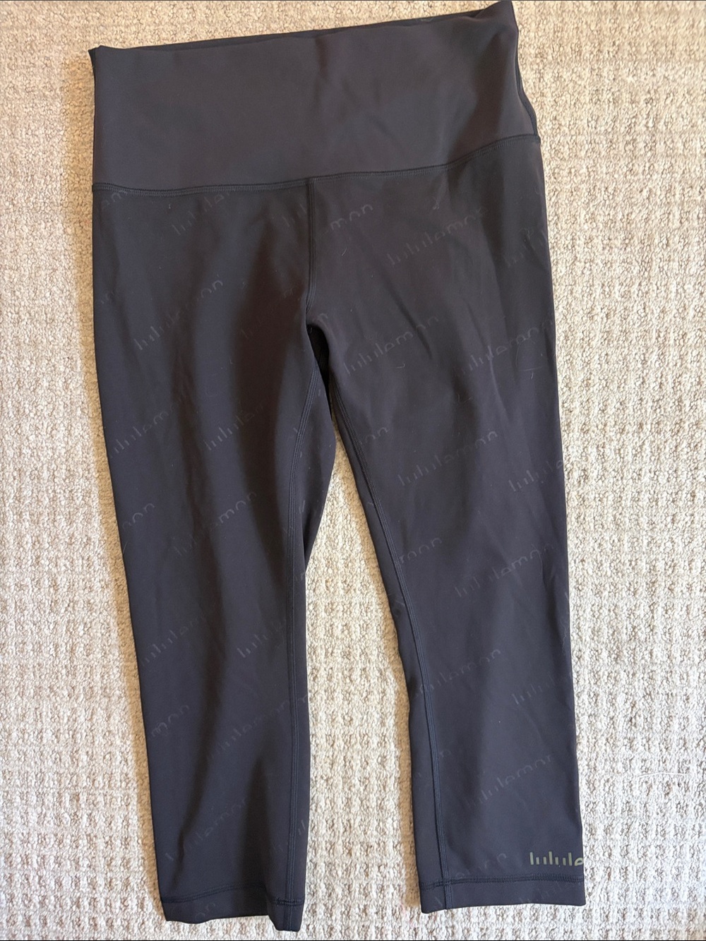 lululemon athletica Black Leggings brand name printed on leggings